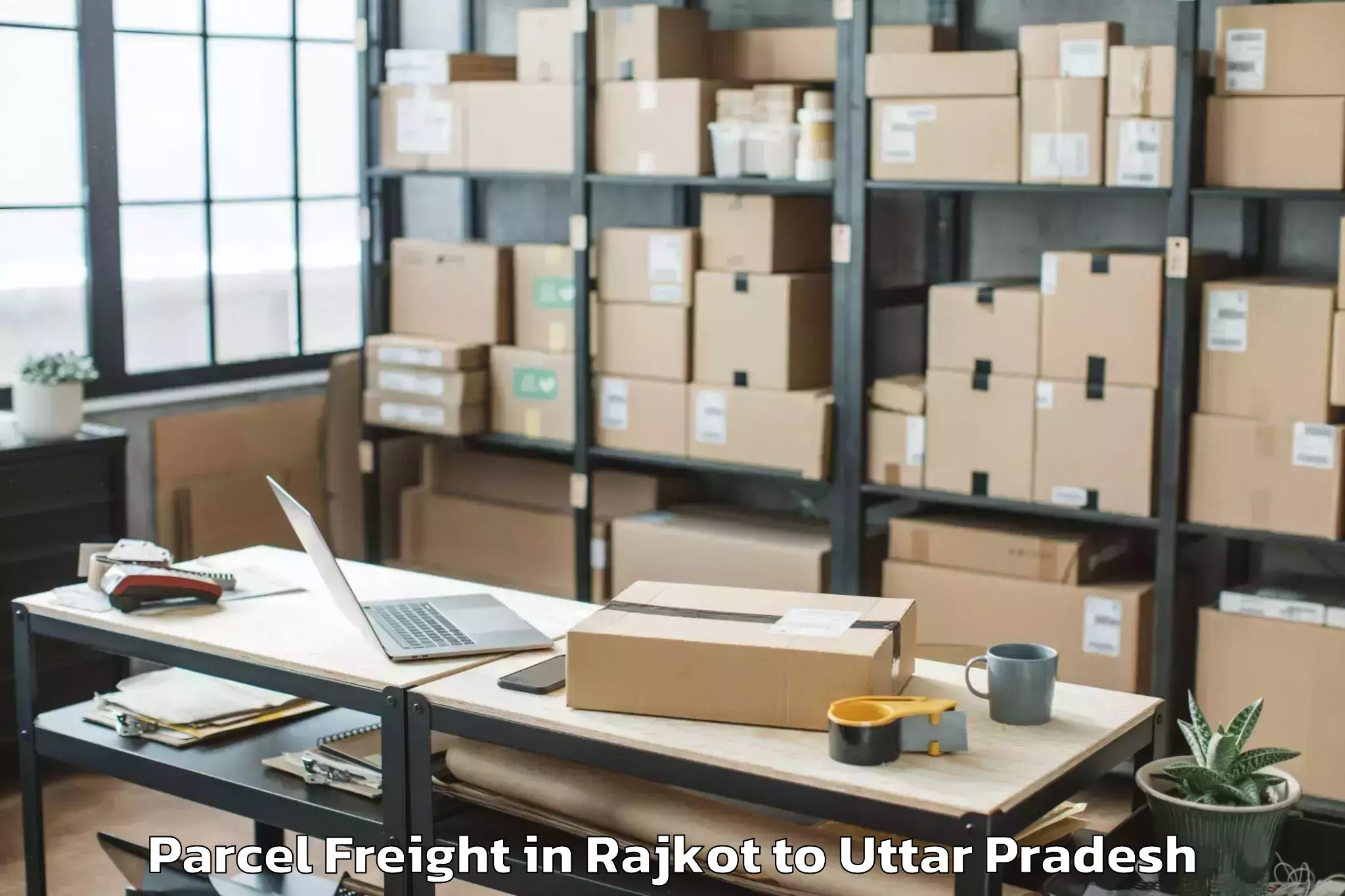 Efficient Rajkot to Bakewar Parcel Freight